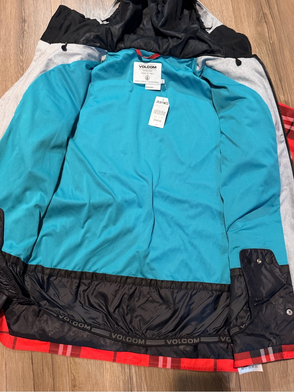 Volcom King 2L Shell Jacket Ski Snow Snowboard Winter NEW Zumiez Red Plaid Men’s - Picture 6 of 9
